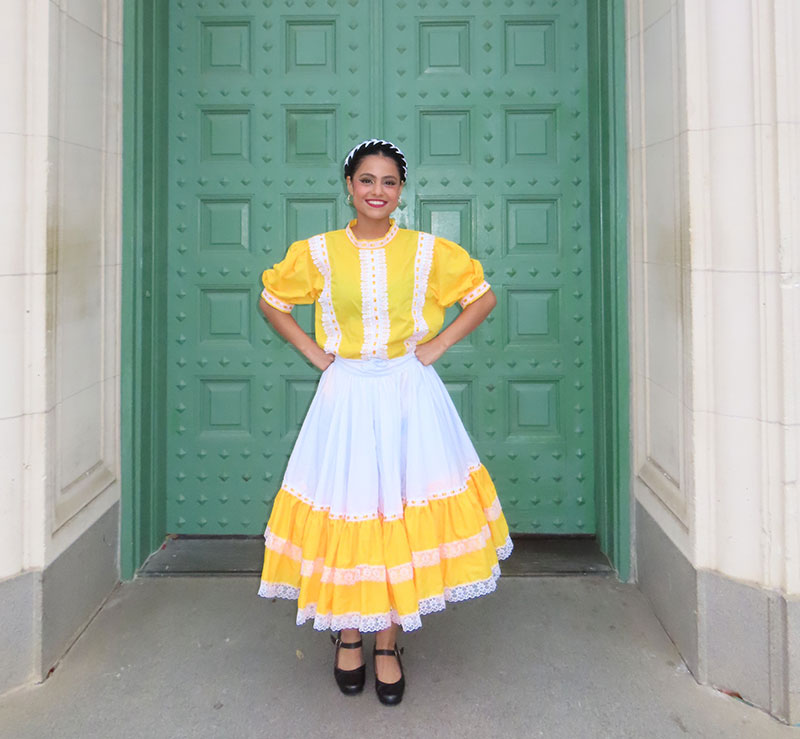 Chicas participates in the Texas Folklorico student organization, one of the many ways she stays involved outside the classroom.