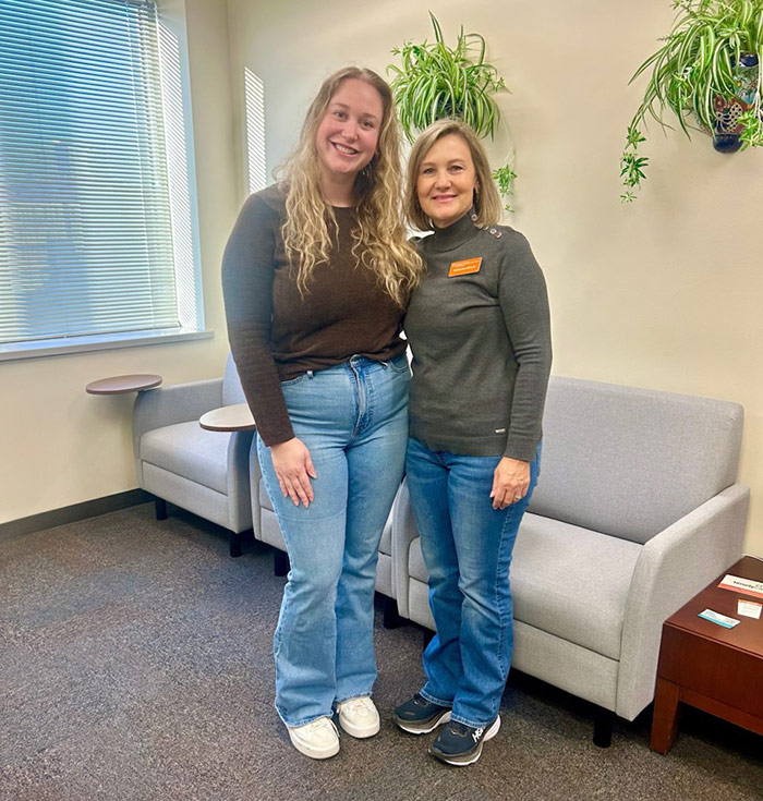 Kimberly Bird, LPC-S and Alexyss Lange, PhD in the group space.