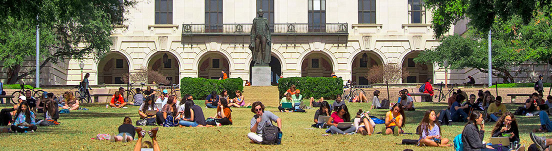 students on the south lawn